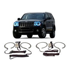 Bright Blue Angel Eye Headlight Halo Kit For Jeep Grand Cherokee 05-10 Bright Blue Angel Eye Headlight Halo Kit For Jeep Grand Cherokee 05-10