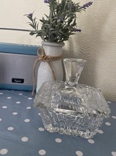 Vintage | Sugar Bowl | Candy Bowl | Trinket Bowl With Lid | Heavy Glass