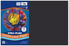 Tru-Ray Construction Paper Black-12"X18", 50 Sheets