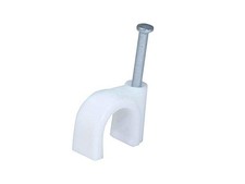 Monoprice Circle cable clips with steel nail, 10mm, 100pcs/Pack 100 PCS, White