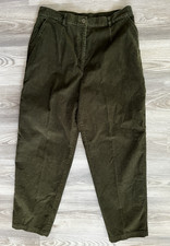 Vintage LL Bean Corduroy Pants Women's Size 16R Dark Green Straight Leg