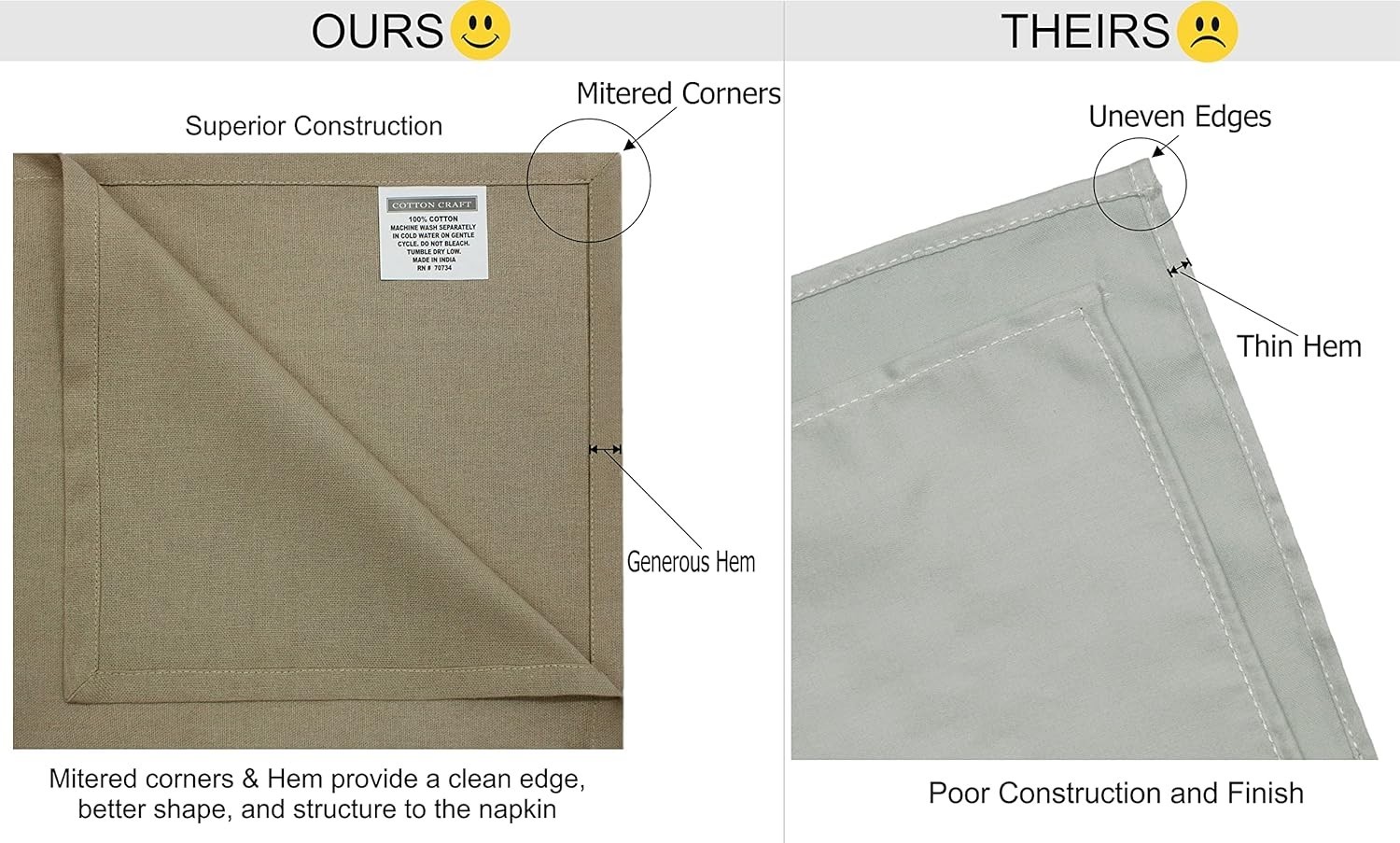 Christmas Tartan Plaid Napkins -12 Pack 100% Cotton Cloth Napkins - Xmas Holiday