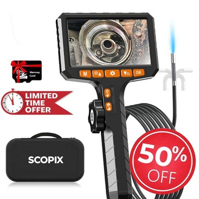 DEALS! 2-Way Articulating Borescope W/ Light Endoscope Inspection Camera 50%OFF
