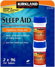    Kirkland Signature Sleep Aid Doxylamine Succinate Sleep Aid 25 Mg 96 x 2   