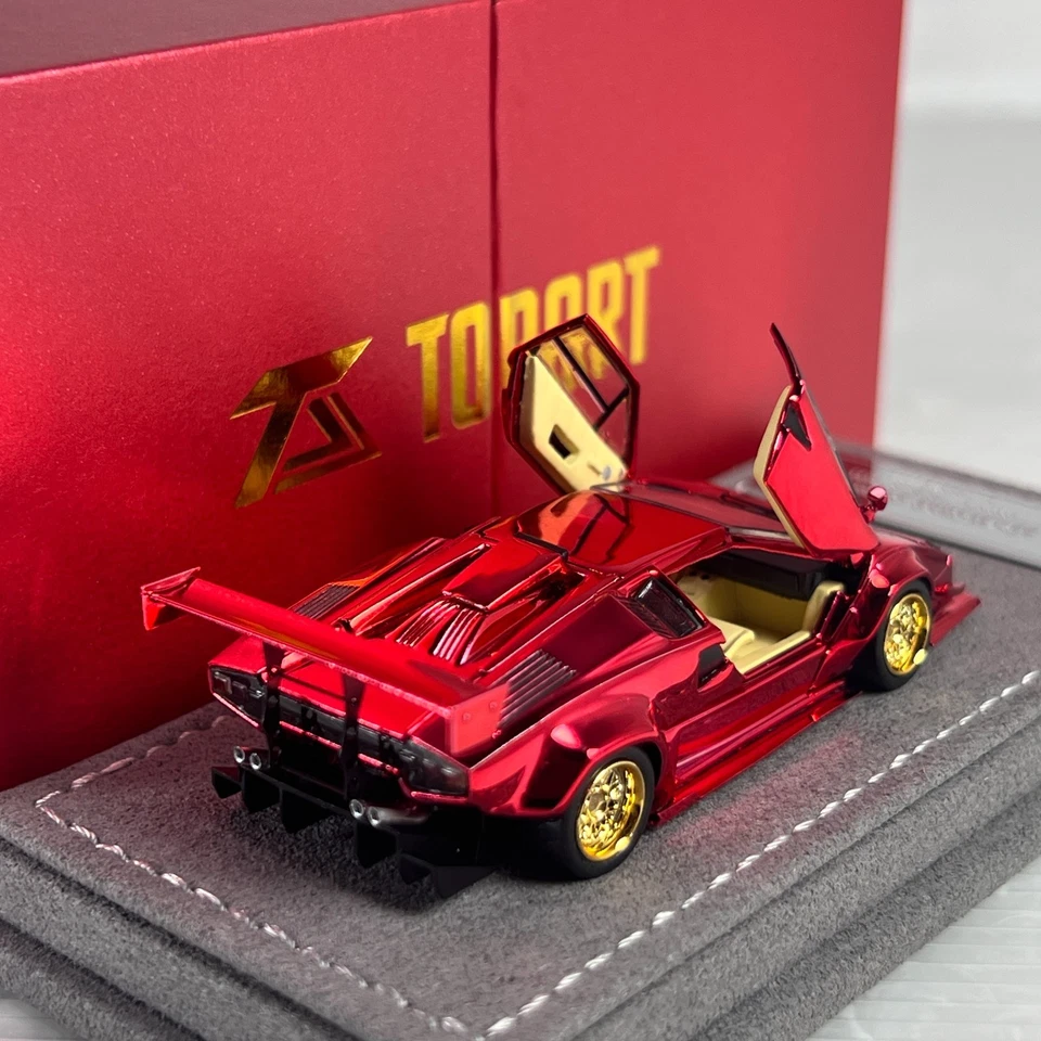 1/64 Topart LB Works Lamborghini Countach Chrome Red Event Exclusive LBWK - Image 2 of 2