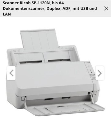Ricoh SP-1120N Dokumentenscanner, bis A4, Duplex, ADF, mit USB und LAN