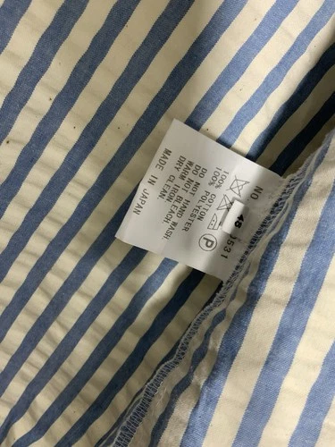 FACTOTUM HOMME M.I.Japan SZ 48 All White Cotton W/ Blue Striped Men’s Jacket PEC image 8