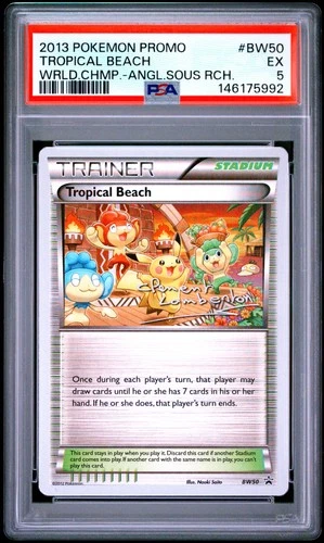 2013 POKEMON WORLD CHAMPIONSHIP DECK PROMO #BW50 TROPICAL BEACH PSA 5