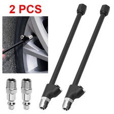 2pcs Extended Reach Dual Head Air Chuck Set 13in Lock On Tire Inflator Car Truck 2pcs Extended Reach Dual Head Air Chuck Set 13in Lock On Tire Inflator Car Truck