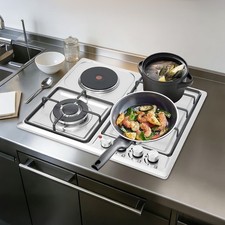 4-Burner Commercial Gas Hob Built-In Kitchen Stainless Steel Gas Cooking Stove