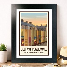 Belfast Peace Wall, Northern Ireland Travel Poster Art Print