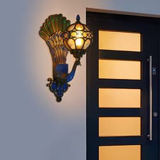 Antique Vintage Peacock Wall Light Waterproof Fixture Wall Sconce Porch Lamp