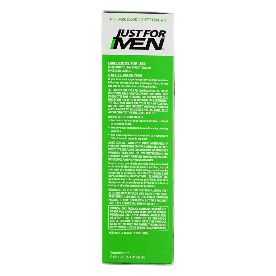 Paquete de 3 colores de cabello fórmula original solo para hombre, rubio oscuro/marrón más claro H-15 Foto 4 de 4