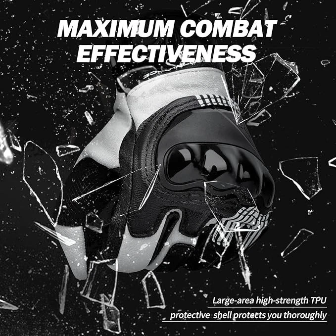 Guantes de cuero para moto hombre/mujer, guantes de montar con cierres magnéticos/L Foto 3 de 4