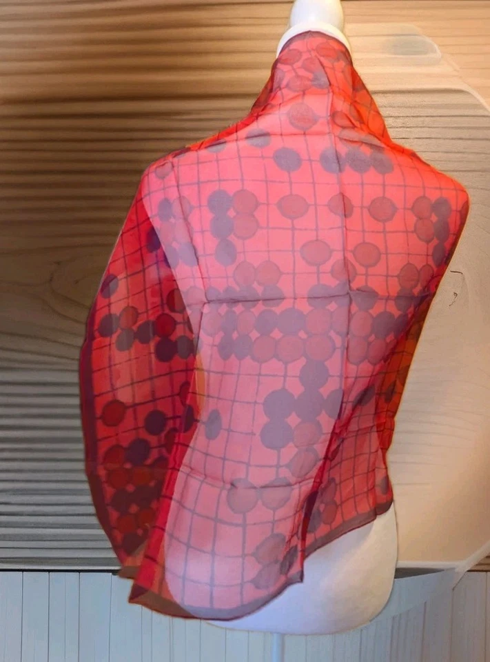 Bufanda Por Vera - Verasheer De Colección Años 60 Estilo Mod Rojo Negro Círculos Academia CorpCor Foto 4 de 4