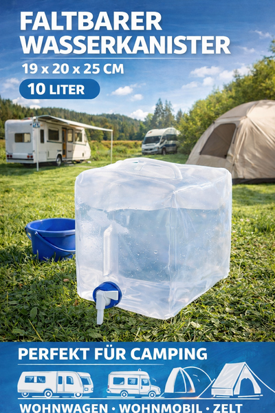 Neu Faltbarer 10L Wasserkanister FüR Outdoor Camping Zelten Survival Bushcraft-image