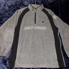 Harley-Davidson Men  s Fleece L 1/4 zip Pullover Sweater Riding Performance