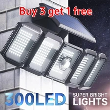 9900000LM Solar Security Lights Outdoor 5 head LED Motion Sensor Waterproof US