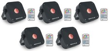 5 Rockville MINI RF1 V3 Black Bright DJ/Party LED Wash Up Lights RF Remote APP