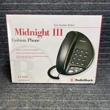 Vintage Radio Shack Midnight III Fashion Phone Black Corded Telephone ET-3206