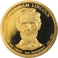 2010 S Abraham Lincoln Presidential Dollar Choice Proof $1 Coin