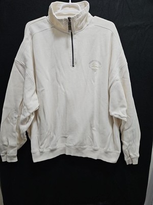 Tommy Bahama Relax Sweater Men's Large Off White 1/4 Zip Pullover 2XL