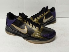 NIKE ZOOM KOBE 5 V NEW SIZE 8.5 POP AWAY BLACK CHROME VARSITY PURPLE 395780 001
