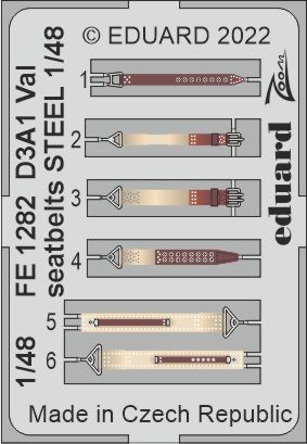 Eduard EDFE1282 1:48 Aichi D3A1 Type 99 Carrier Dive Bomber Val seatbelts STEEL