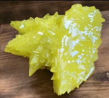 12oz (338.9g) Sulfur Crystal Quartz RARE Lightning Yellow Pyramidal Cluster 