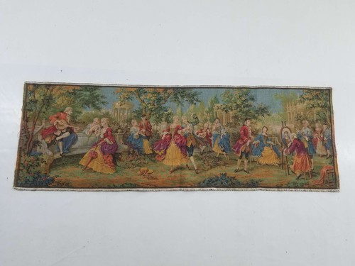 Vintage French Party Scene Wall Hanging Tapestry 145x49cm