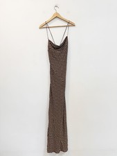 Designer Monday Size S Geometric Print Crepe Maxi Women's Dress