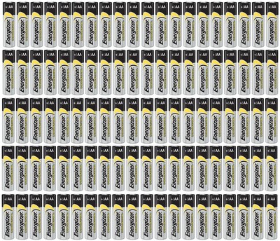 100 count Energizer Industrial AA EN91 Alkaline 1.5v Batteries LR06