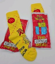 McDonald s Grinch Socks Holiday Dr. Seuss 2025 One Size Yellow 2 Pair New