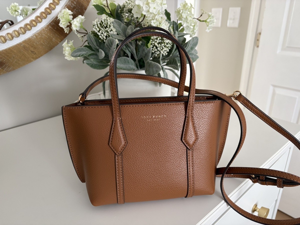 Tory Burch Mini Perry Tote in Autumn Brown | eBay