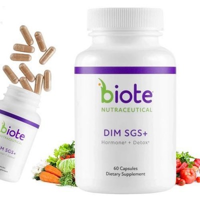 Biote Nutraceutical - DIM SGS+, + Detox Supplemen 60 Capsules (1-3 PACK)