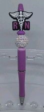 Custom RN Registered Nurse Beaded Ink Pen Black Ink - Free Refill