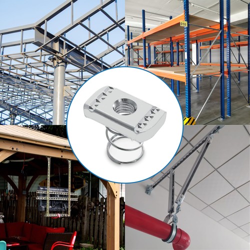 (Paquete de 5) Tuercas de canal de puntal con resorte corto - Premium Zinc galvanizado St... - Imagen 7 de 7