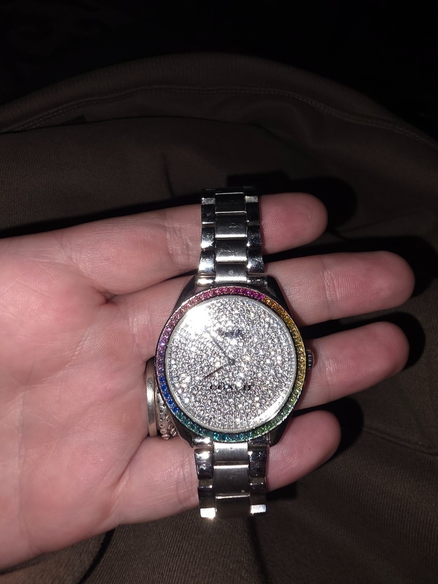 Coach 14503658 Prestone Silver Crystal Pave Dial Rainbow  display picture 1