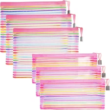 Mesh Bags with Zipper (6 Pack), Nylon Makeup Bag Cosmetic Pouches Travel Organiz