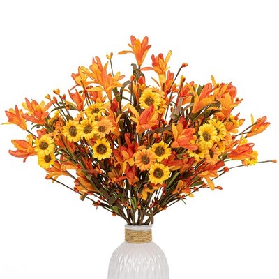 12 PCs Artificial Fall Flowers 17 inches Autumn Flower Arrangements Fall Floral