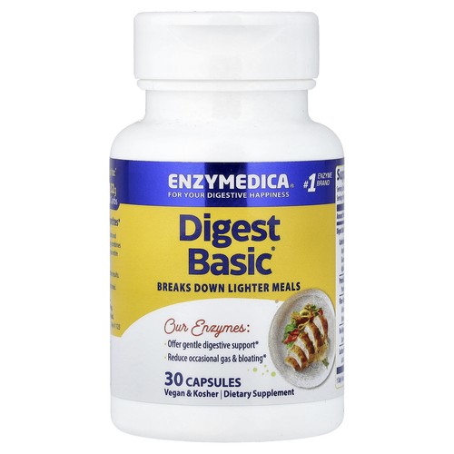 Enzymedica Digest Basic Essential Enzyme Formula 30 Capsules Casein-Free,