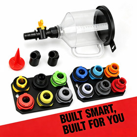 18PC Engine Oil Funnel Kit  1.59QT/1.5L Automotive Coolant Funnel Set 12 Adapter