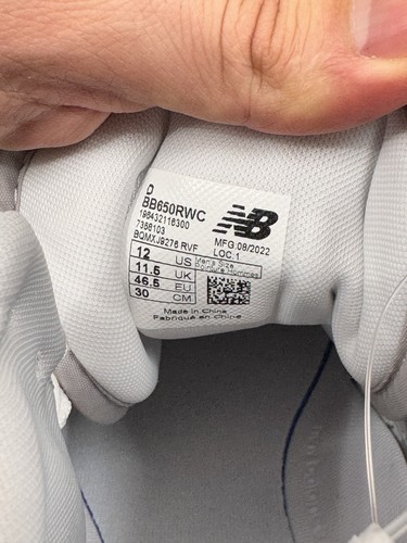 New Balance 650 White Cloud Gray Mens Basketball Sneakers Size 12 - Picture 6 of 7