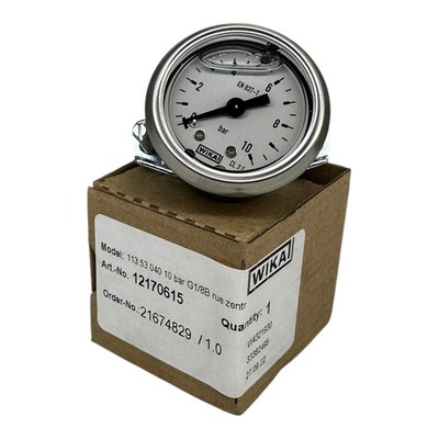 WIKA Manometer 113.53.040 10 bar G1/8B hinten Ø40mm Druckmesser CL 2.5