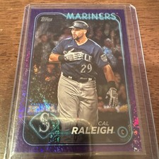 2024 Topps base set series 1 Cal Raleigh #122 Purple Holo Foil /799