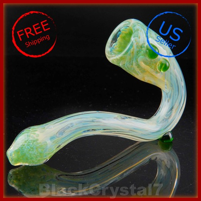 #ad 5.5quot; Handmade Green Electric Energy Sherlock Tobacco Smoking Bowl Glass Pipes $18.39