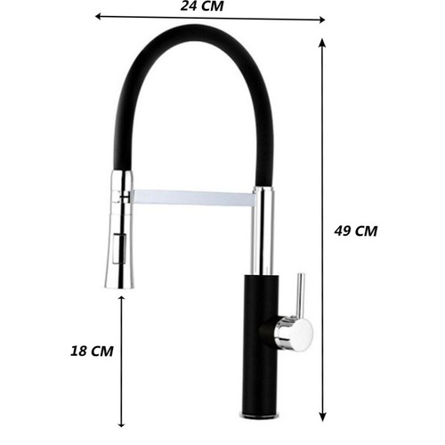 Rubinetto con doccetta in silicone a canna alta miscelatore da cucina 2 getto - Foto 10 di 19