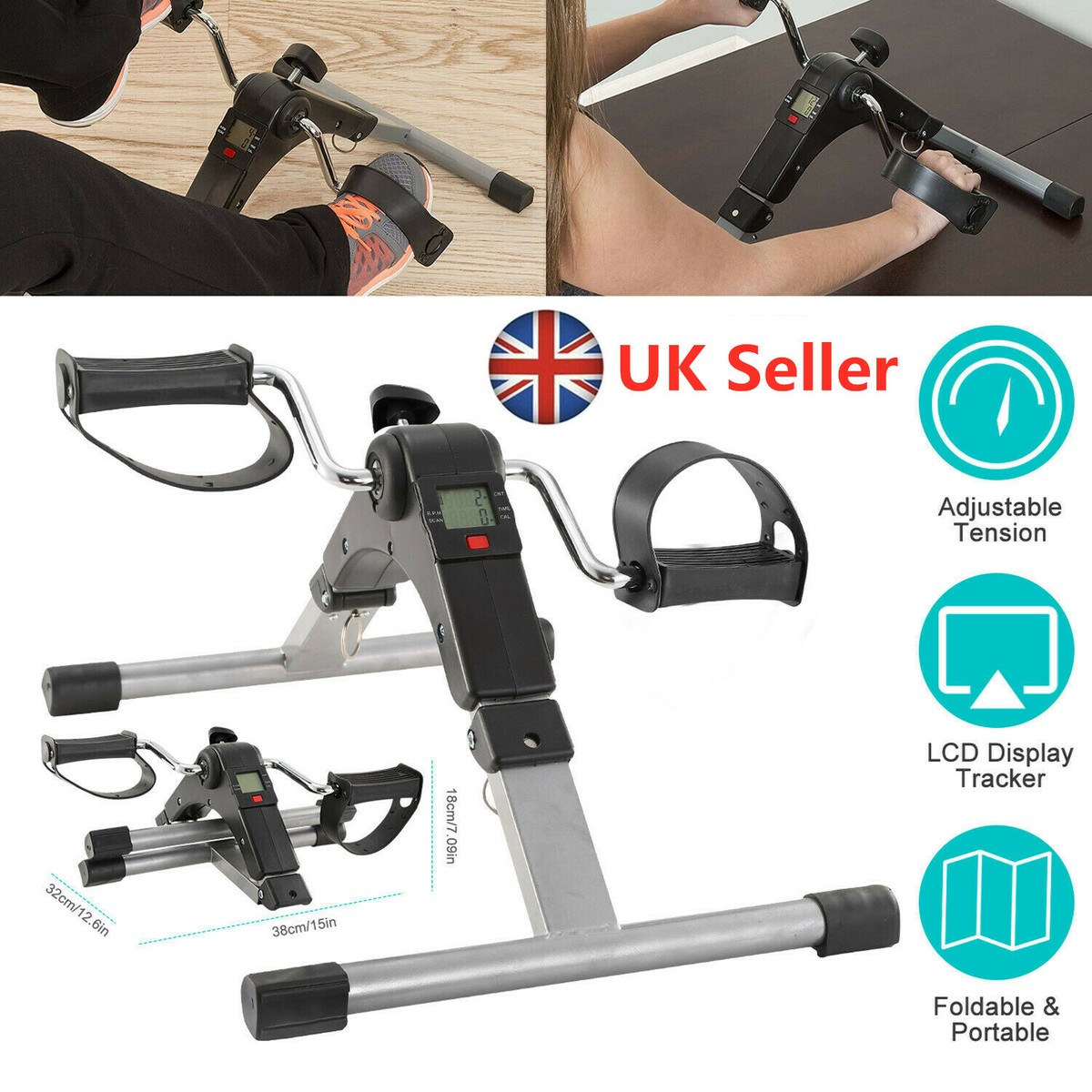 Mini Folding Exercise Bike Arm Pedal Trainer Fitness Movement