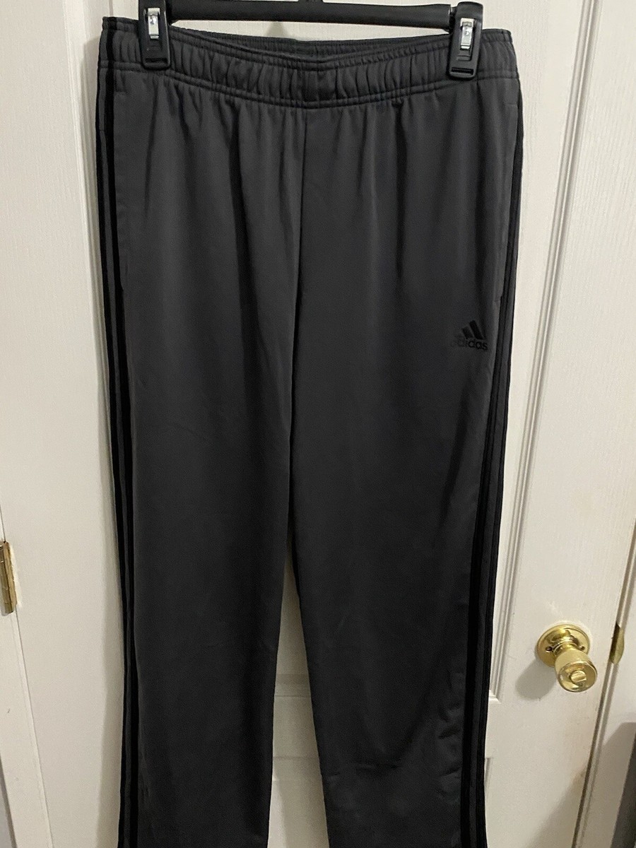 Adidas Track Pants Pants Dark Gray Black 3 Striped Mens Size Large