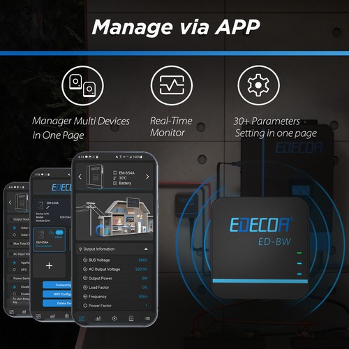 7000VA 48V Wechselrichter Hybrid Inverter Off-grid PV 55-450V MPPT 110A WIFI APP - Bild 8 von 13
